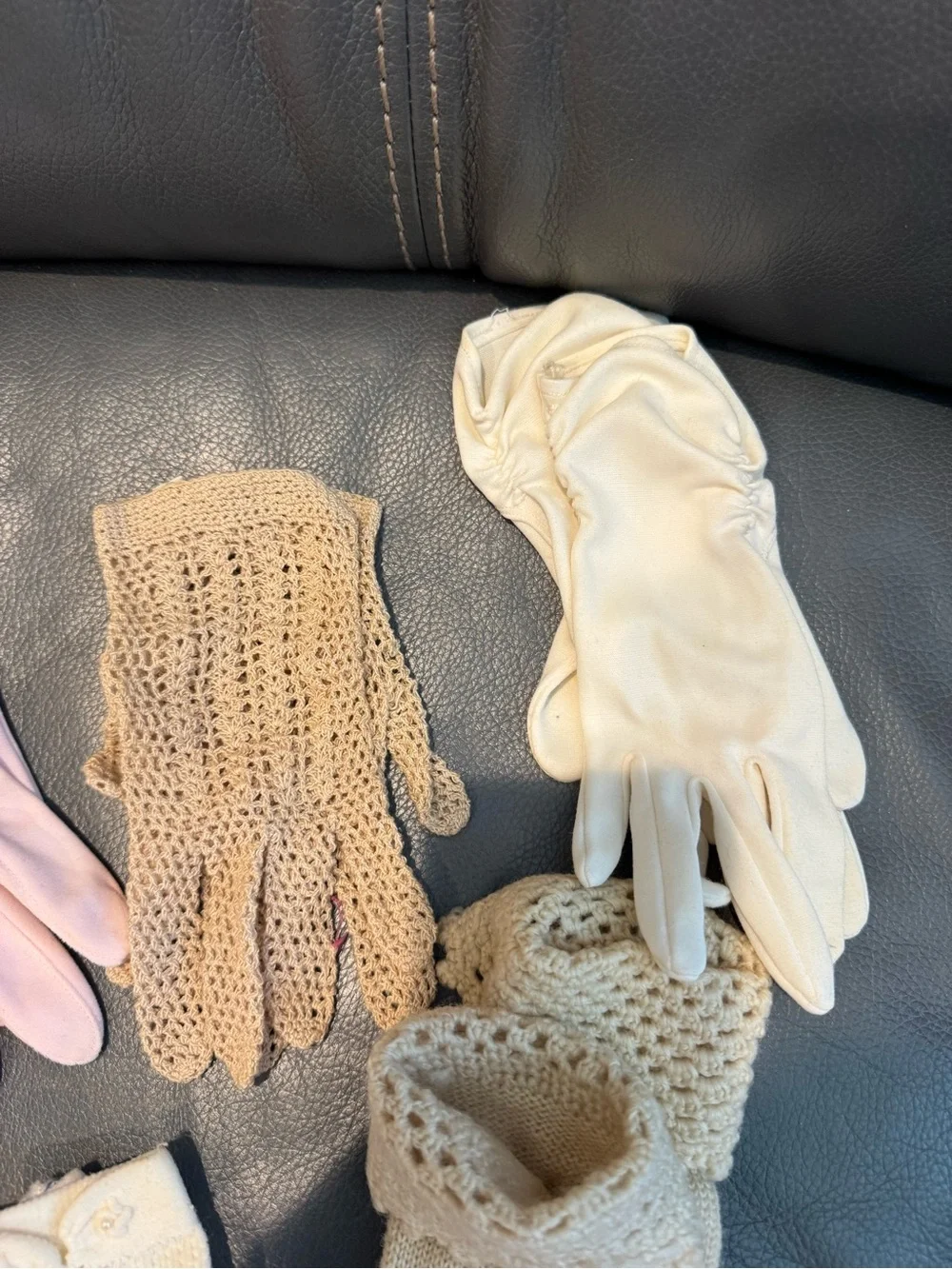Vintage Assorted Ladies Gloves - Pastel Neutrals Set